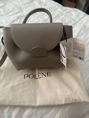 Polène Mini Top-Handle Bag in Taupe Gray